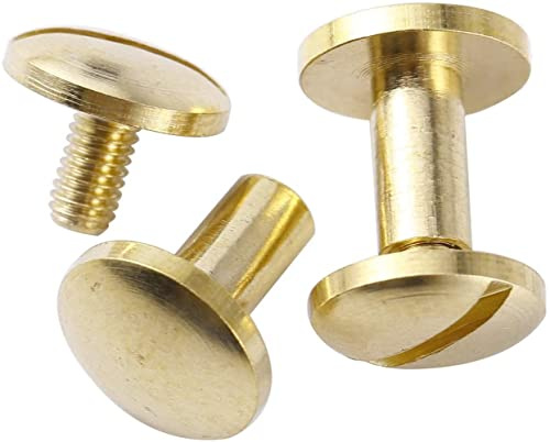 CHUANGOU 10 Set di Rivetti in Pelle Bottoni in Ottone a Vite per Bagagli in Pelle e Altri Oggetti Artigianali (10 × 4 × 6 mm)
