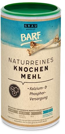 GRAU 100% naturligt benmjöl från nötkött med naturligt kalcium för benuppbyggnad och leder, tilläggsfoder för hundar och katter, originalprodukt, 1-pack (1 x 800 g)