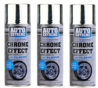 YSAMAX Chrome Effect Gloss, Multi-Purpose Aerosol Spray Paint, Quality Mirror Finish, Fast-Drying Paint, Perfect For Interior & Exterior, 400ML (3 Pack)
