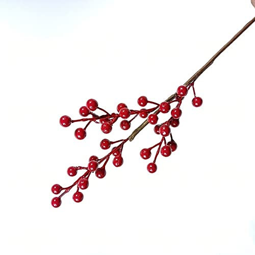 1 Blumenstrauß Künstliche rote Beeren Stiele Stechpalme für Weihnachtsbaumschmuck