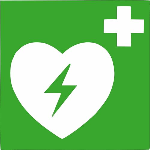 Indigos UG - Schild Automatisierter externer Defibrillator (AED) - 15x15 cm - Warnung - Sicherheit - Hotel, Firma, Haus - Aluverbundplatte 3mm - Hinweisschild - Warnschild