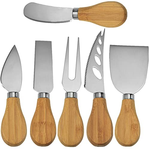 PEPAXON Couteaux à Beurre Ensemble de Couteaux à Fromage en Acier Inoxydable pour Gâteau Salade Beurre 6pcs