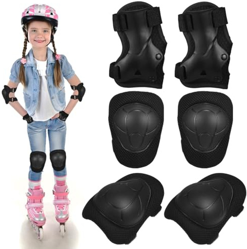 1set Boy Girl Protective Gear Set Knee Elbow Wrist Pads for Roller Skating Cycling and Outdoor Sports Soft Breathable and Safety