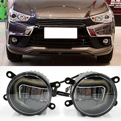 BAKUGO 2 Pezzi Auto LED Luce di Marcia Diurna Proiettore Auto DRL Fendinebbia Luce di Segnalazione per Mitsubishi ASX 2011-2018