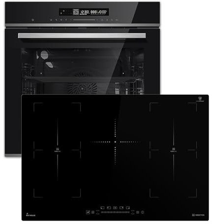 Cuisinière: 60cm Four encastrable EB8017ED + 77cm Plaque Induction IH87705FZ | Catalyse | Fonction pizza | Gril | Circulation de l'air | Air chaud | Timer automatique | SET8017IH77FZ