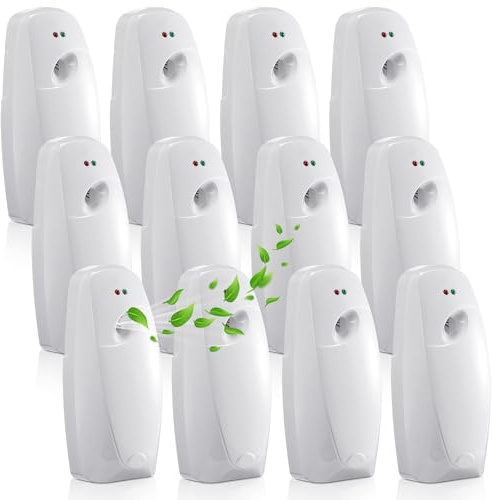 Maxcheck 12 Pcs Automatic Air Freshener Spray Dispenser Automatic Spray Dispenser for Bathroom Battery Operated Free Standing or Wall Mounted Restroom Bedroom Sprayer(White)