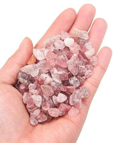 Natürlicher Kristallkies rosa weiß lila gelb grün Kristall Aromatherapie polierter Stein Entmagnetisierungsstein Aquarium Reinigung Achatkies (Farbe: B-PINK, Größe: 5-7 mm/100 g)