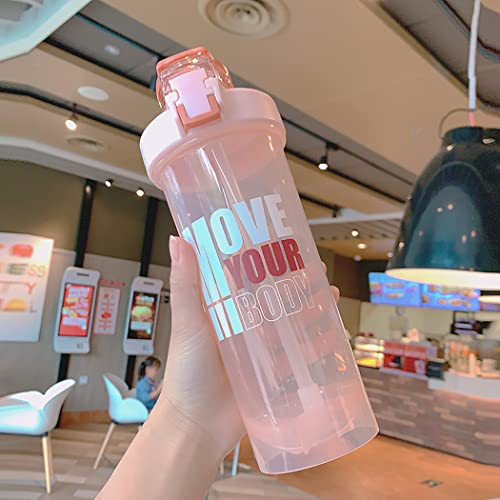 GraSky 27oz rosa Protein-Shaker-Flasche mit verschließbarem Deckel und Shaker-Kugel – BPA-frei, einfache Messskala, Tragegriff