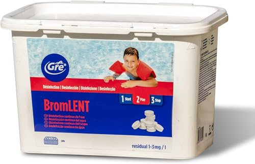Bromo Lento disinfettante per la Pulizia delle Piscine da 1 kg, pastiglie da 20 g
