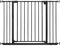 WOLTU Treppenschutzgitter, Türschutzgitter, Absperrgitter, inkl. 2 Verlängerungen von 10 cm, 75-107 cm, mit/ohne Bohren, Auto-Close, 90° Stop, beidseitig schwenkbar, 2 Riegel, Metall, Schwarz