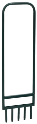 vidaXL Rasenlüfter mit 5 Hohlzinken, Rasen Aerator mit Fußstange Griff, Vertikutierer zum Lockern von Boden, Aerifizierer, Grün Pulverbeschichteter Stahl