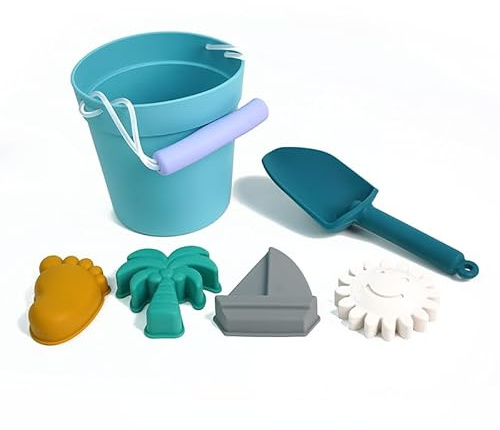 Sensory Junction Silicone Beach Toy Set: Eco-Friendly Fun for Kids – Bucket, Spade, and More for Toddler Adventures in Sand, Water, and Garden Play