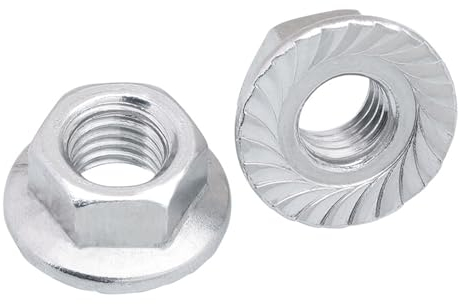 Aluminium 6061 DIN6923 Sechskant-Flanschmutter, gezahnte Sicherungsmuttern M5, M6, M8, M10 (Size : M6 200PCS)