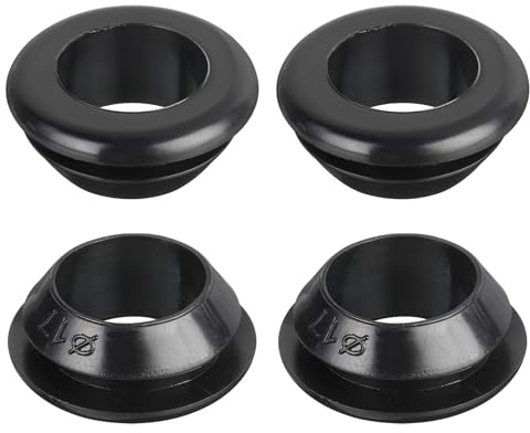 QUARKZMAN Pasacables de Goma Anillo de Ojal 17x14mm (MD*ID) Negro 20pcs | Tapones Goma Arandelas para Proteger Alambre, Enchufe Cortafuegos, Protección de Cables