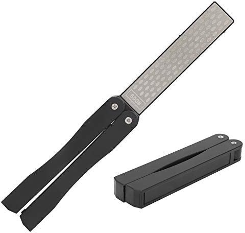 Folding Pocket Diamond Sharpening Stones Garden Tool Sharpener Hand Held Double - Sided Knife Sharpener Stone for Outdoor Camping Kitchen Garden