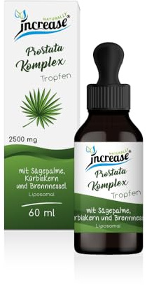 Liposomale Prostata Komplex Tropfen hochdosiert - (75.000mg pro Packung) 2500mg Prostata Komplex pro Tagesdosis mit Sägepalmenextrakt, Kürbiskernextrakt und Brennnesselextrakt - MCT Öl