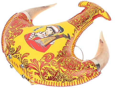 SHOWERORO Sheep Horn Wine Pot Craft Portable Canteen Pouch Horn Shape Bota Bag Glass Cloth for Outdoor Activities