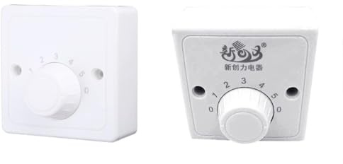 FUXIU Interrupteur Contrôle Vitesse du Ventilateur Plafond Réglage 220V Bouton Variateur Cinq Vitesses Ajusteur Vitesse du Ventilateur