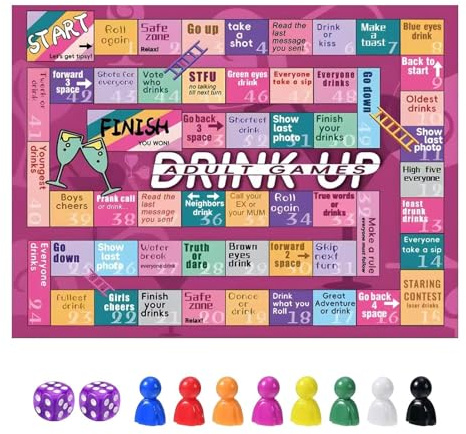 Trinkspiel - Lustige Trinkspiele - Betrunkene Spiele Für Erwachsene | Eather Mat Trinkspiele Für Erwachsene Brettspiel | Erwachsene Interaktive Partyspiele Für Serat