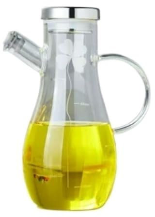 Dispensador de Aceite y vinagre, Botella de Vidrio para Aceite de Cocina, vinagrera y vinagrera con Picos vertedores, Recipiente para Salsa de Soja.