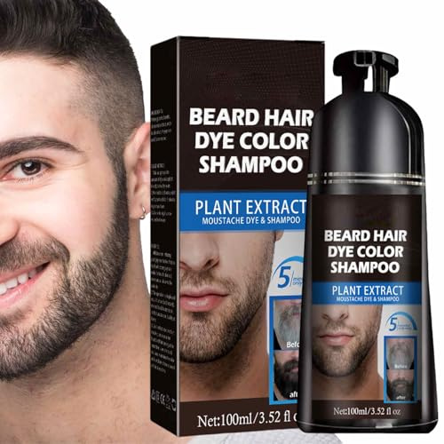 Barba Real Black Dye per uomini, 100 ml, shampoo, shampoo, resistente baffi, colore baffi, strumenti per la cura della barba, copertura grigia