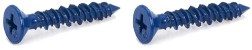 Kznifmk 200 Piezas 3/16 X 1-1/4 Pulgadas Azul Plano Concreto Diamante Punta Tornillo Anclaje para Anclaje una MamposteríA