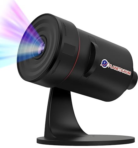 Proiettore Stelle Soffitto - Planetario Stile Telescopio Proiettore, Versione Aggiornata, Proiezione più Grande e Nitida, Con 28 Rumore Bianco Lenitivo e Timer, idee Regalo per Bambini (Nero)