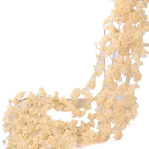 Derwrtup Guirlande de Fleurs artificielles - Guirlande de Fleurs de Cerisier artificielles - Décoration pour Jardin, Chambre à Coucher, Maison