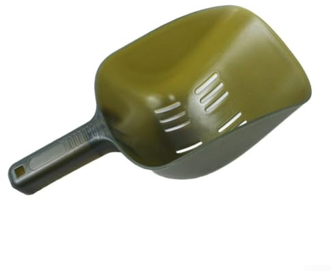 Lecreatekit Fishing Bait Shovel Drainage Tool, Fishing Bait Spoon Large Capacity Drainage Tool Filter Holes Groundbait Scatter Shovel(L#)