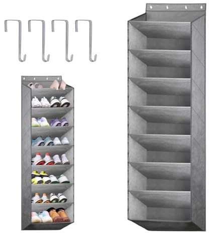 8 lager, utrymmesbesparande, dörrskohylla, 159 cm x 42 cm, hängande skoförvaring, dörrarrangör, skoorganiserare, dörrskohylla, hängande organisatör för sovrum, för förvaring av hattar och skor