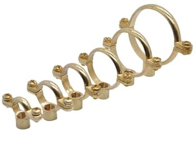 1 Stück 15 22 28 35 42 54 mm Außendurchmesser Messing poliert M10 Rohrschelle Halterung Klemmhalterung Aufhänger befestigt for Wasserversorgung und Entwässerung(Fit 35mm OD Tube)