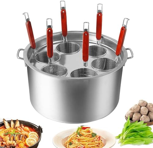 Pasta-Kocher-Einsatz-Set mit Sieb und Sieb, Trennwand für einfaches Kochen und Mahlzeitenzubereitung, ideal für Küche und Restaurant
