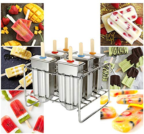 Generic Molde para Paletas de Acero Inoxidable, Duradero, Fácil de Usar, Hecho en Casa, para Niños y Familias, Soporte para Palitos de Acero Inoxidable para Congelador, Fabricación de Helados