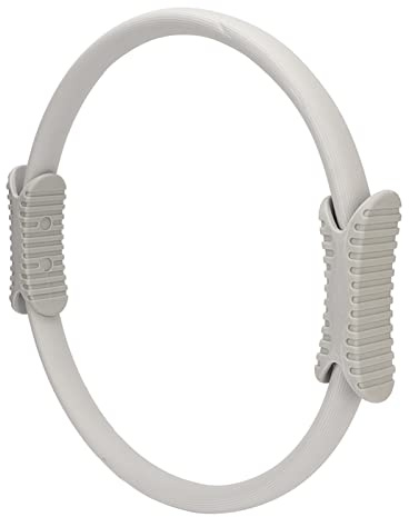 Taidda Pilates Ring Fitness Exercise Circle for Thigh Workout, Non Slip Handle, for Home Gym Men Women, EVA Foam GFRP (Grey)
