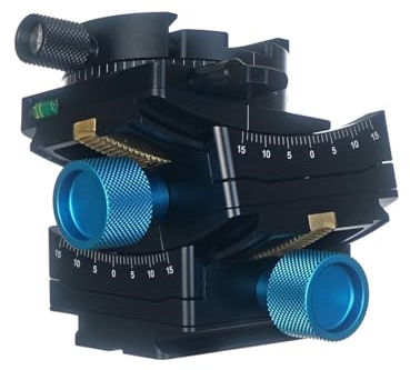 Gimbal Head, 3D Worm Geared Leveling Goniometer Tripod Head,Pan and 2-Way Tilt