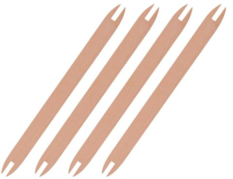 Veemoon Navette de Tissage en Bois Grand Modèle, Lot de 4 Pièces, Accessoire DIY pour Métier à Tisser, Outil de Couture et Artisanat, Navette à Bâton pour Filage et Tissage