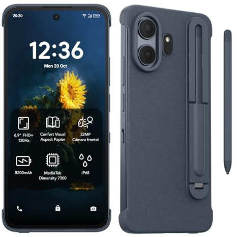 Bundle of TCL NXTPAPER 70 Pro Smartphone 5G + TCL NXTPAPER 70 Pro - Funda con Tapa y lápiz Capacitivo para Smartphone, Color Azul