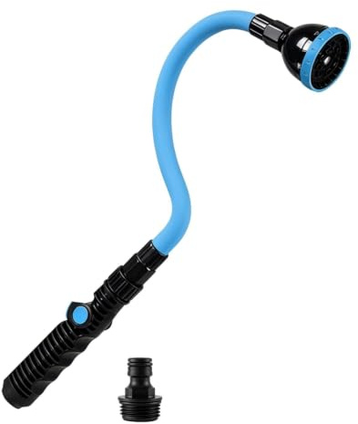 Arrosoir flexible de jardin de 73 cm de long, avec tête pivotante à 360° et 10 motifs de pulvérisation, tige d'arrosage en métal avec contrôle de débit pour pots suspendus, plantes, lavage de voiture