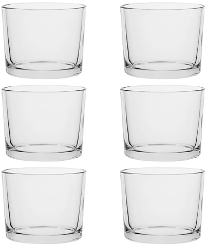 Glastopf „Cyli“ 6er Set 10 x 10 cm – 6X Windlicht, Teelichtglas & Blumentopf aus Glas, zylindrisches Dekoglas für Kerzen, Pflanzen & Tischdeko - 6 Stück