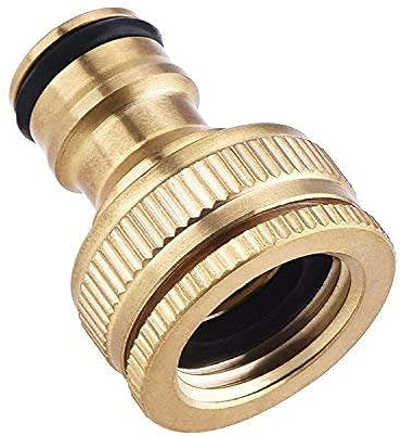 Brass Hose Tap Connector 1/2 Inch to 3/4 Inch, Garden Water Hose Thread Pipe Tap Faucet Adapter