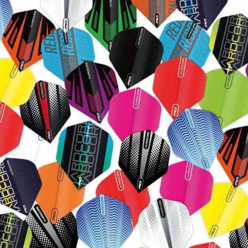 RED DRAGON Bargain Assorted Dart Flights - 25 Sets Pack Darts Accessories | Various Designs and Colours | Darts Flights Set | Professional Dart Flight Sets | Multiple Options Available