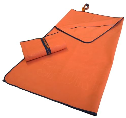Dyckhoff Mikrofaser Sporttuch, schnelltrocknend, 60x120cm, Papaya | Ultraleicht, mit Reißverschlusstasche, ideal für Sport und Reisen, praktische Nutzungsmöglichkeiten