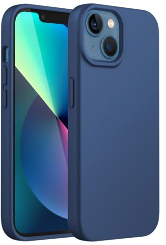 JETech Silikon Hülle für iPhone 13 6,1 Zoll, Ganzkörperschutz handyhülle mit Seidig-Weicher Berühren, Stoßfeste Hülle mit Mikrofaser-Futter (Kobaltblau)