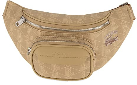 Lacoste Herren Bauchtasche Waist Bag,Lederimitat (100% PVC), Festival praktisch Freizeittasche Hüfttasche,BEIGE (L87),Einheitsgröße (One Size)