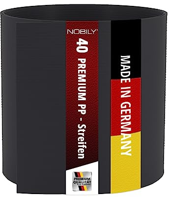 PREMIUM Zaunsichtschutz Hart PVC, Sichtschutzstreifen Anthrazitgrau, 40 Streifen 2,535 m/Höhe 190 mm, Zaun Sichtschutzstreifen Fachhandelsware für Doppelstabmattenzaun