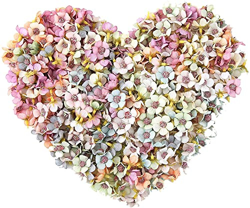 KAIAIWLUO 100Pcs Artificial Daisy Künstliche Blumen,100 Stück Mini Seidenblumen Gefälschte Blumenköpfe Bunt Kunstblütenkopf für DIY Bastelkranz Hochzeit Hausgarten Dekoration Mehrfarbig 2 cm