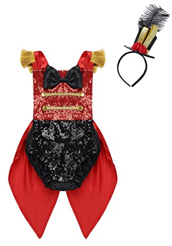 TTAO Disfraz de circo para bebé y niña, sin mangas, con plumas, mini top, para Halloween, cosplay, fiesta