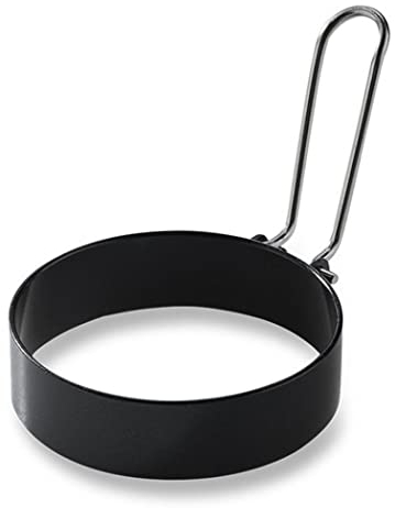 moldes para Huevos escalfados, For freír Recubrimiento Antiadherente Espesado Redondo Tortilla Hamburguesa Empanada Molde Herramientas Cocina Anillo de Huevo Frito (Color : Silicone Handle) (Color :