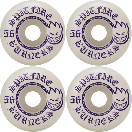 Spitfire Burners 99A 56mm Skateboard Wheels - White/Purple