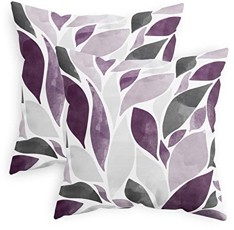CaliTime Throw Pillow Cases Pack of 2 Cozy Fleece Falling Dahlia Floral Flowers Petals Decorative Cushion Covers for Couch Bed Sofa Farmhouse Decoration 50cm x 50cm Deep Purple Grey | Pack of 2, Cozy Fleece Falling Dahlia Floral Flowers Petals Cushion Covers for Sofa Bed Living Room Farmhouse Home